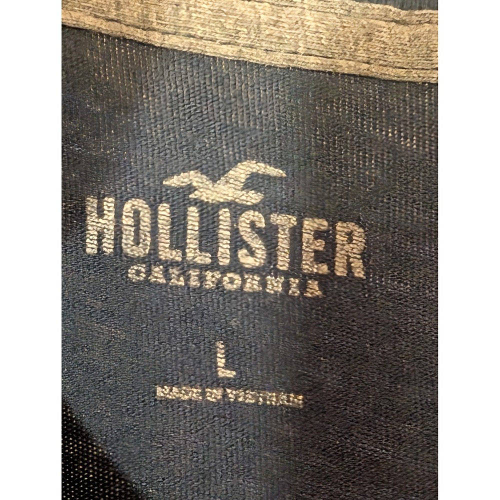 HOLLISTER Men's V-Neck Tee Shirt Navy Blue Size Large Casual Cotton Blend - Picture 3 of 3